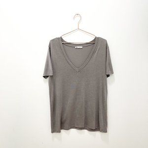 STONE GREY V-NECK ZARA T-SHIRT SIZE MEDIUM
